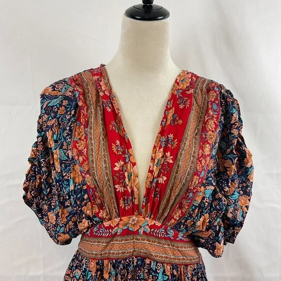 Baltic Born Floral Maxi Dress - Red and Blue - Picture 2 of 16